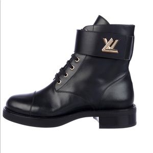 ***SOLD***Authentic Louis Vuitton leather combat boots.